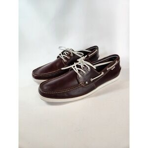 Nautica Mens Brown Leather Boat Deck Shoe Sailing Preppy‎ N83 Topsiders SZ 13